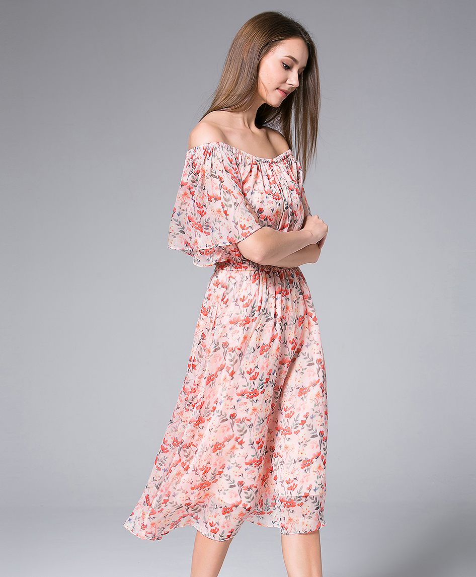 Dress - Florals Printed Chiffon Maxi Dress